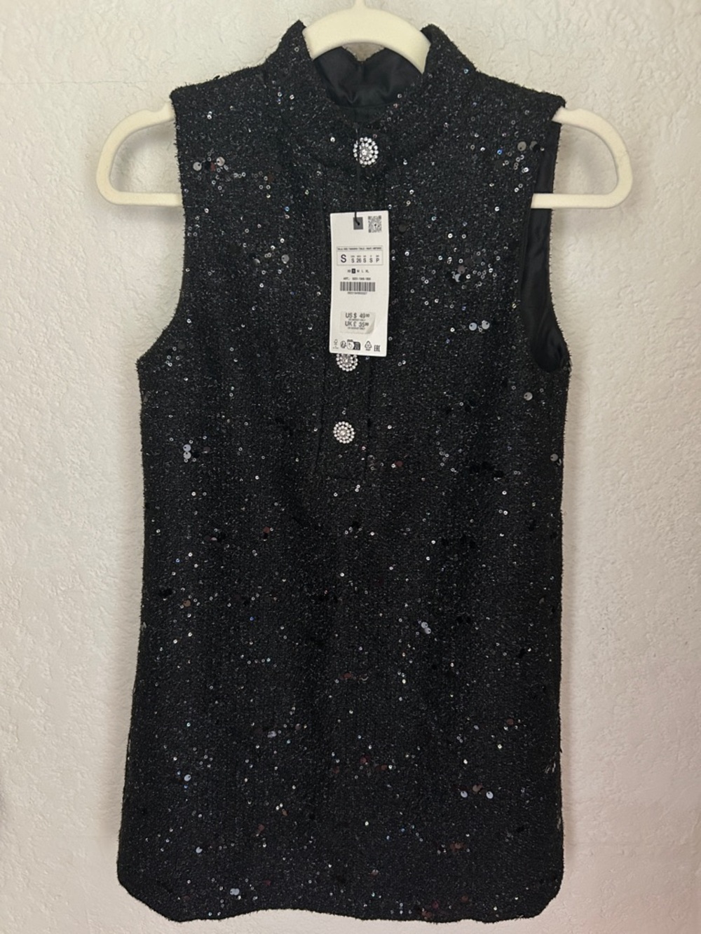 Zara Black Sequin Mini Dress